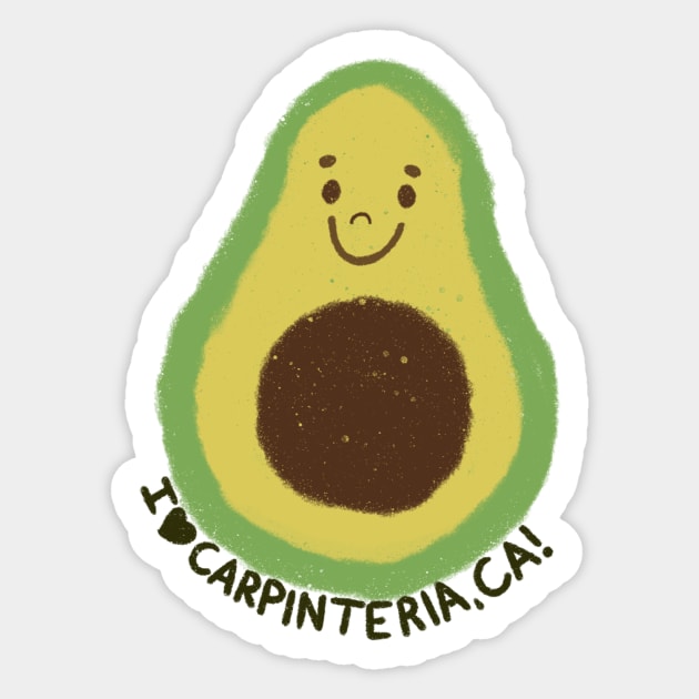 Green Carpinteria Avocado Sticker by avadoodle